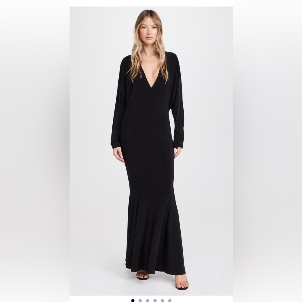 NWT Norma Kamali Dolman V Neck Fishtail Gown - Picture 2 of 7